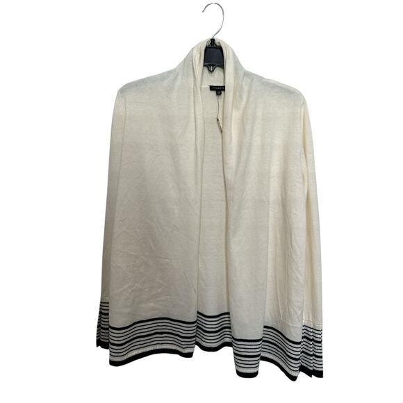 Talbots Cardigan Sweater Open Pleated Bell Sleeve Cashmere Ivory Cream Sz XS - Picture 2 of 8